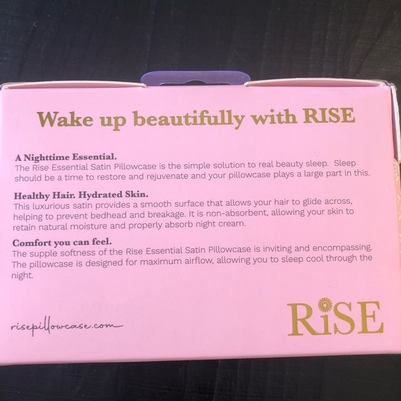 RISE Essential Satin Pillowcase Standard/Queen 20”x30” Pearl White NEW in Box main image 8